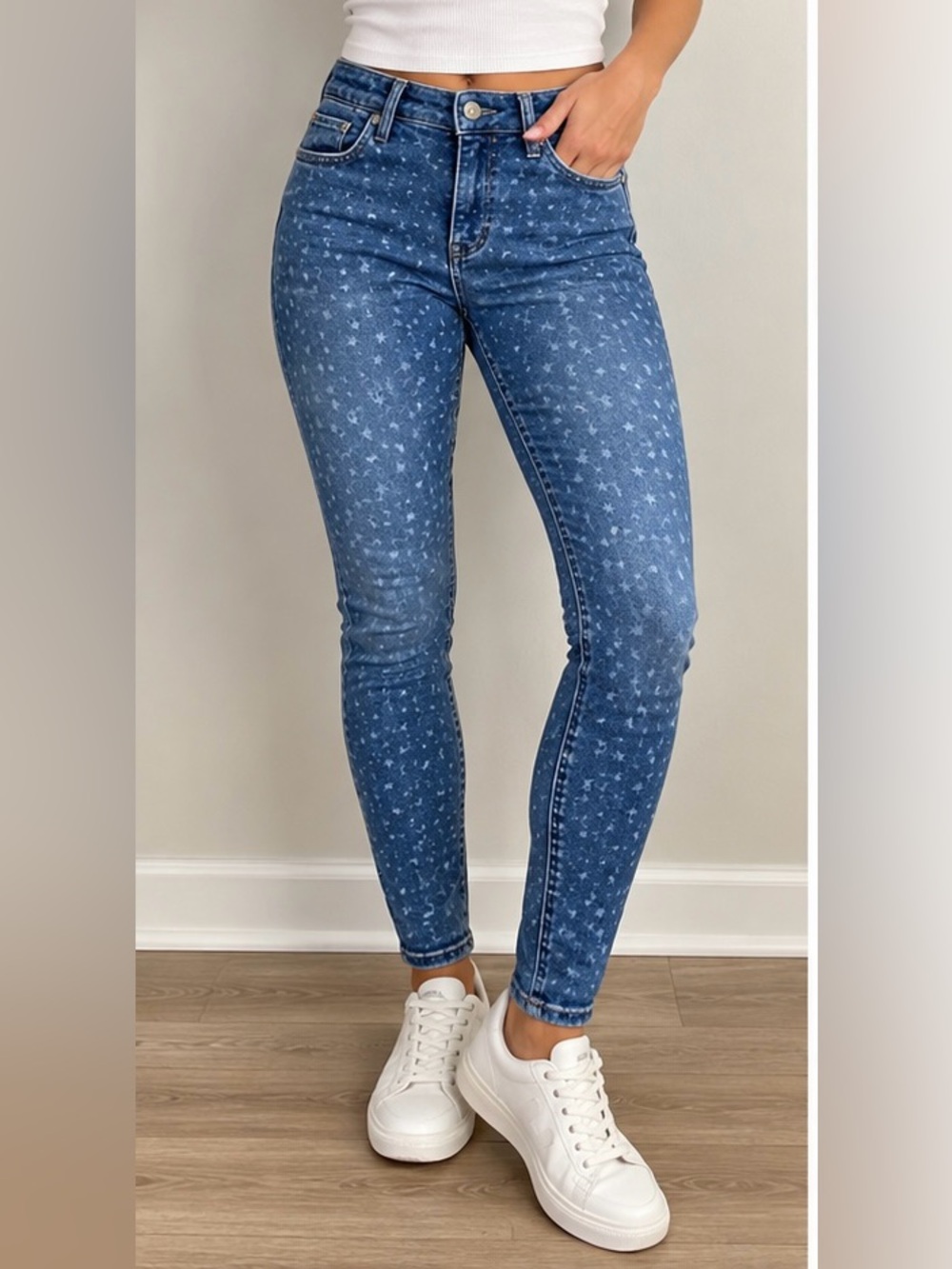 Vineyard Vines High Rise Star Print Skinny Jeans Size 24 Stretch Denim